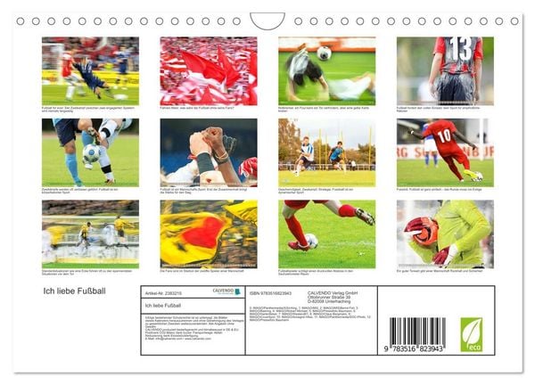 Produktbild: Ich liebe Fu&szlig;ball (Wandkalender 2027 DIN A4 quer), CALVENDO Monatskalender