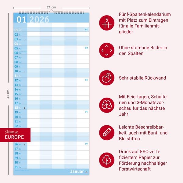 Produktbild: Basic Familienplaner 2026