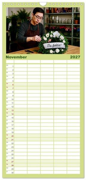 Produktbild: Familienplaner 2027 - Floristen und ihr Handwerk mit 5 Spalten (Wandkalender, 21 x 45 cm) CALVENDO
