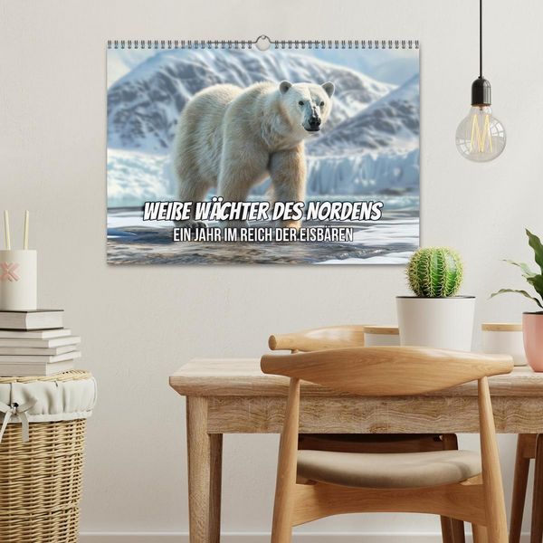 Produktbild: Wei&szlig;e W&auml;chter des Nordens: Ein Jahr im Reich der Eisb&auml;ren (Wandkalender 2026 DIN A3 quer), CALVENDO Monatskalender