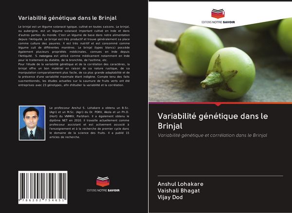 Produktbild: Variabilit&eacute; g&eacute;n&eacute;tique dans le Brinjal