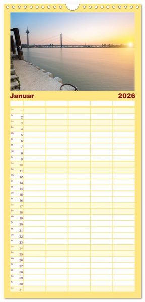 Produktbild: Familienplaner 2026 - D&uuml;sseldorfer - Ansichten mit 5 Spalten (Wandkalender, 21 x 45 cm) CALVENDO