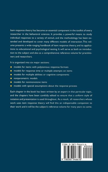 Produktbild: Handbook of Modern Item Response Theory