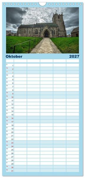 Produktbild: Familienplaner 2027 - Rundreise: Dorset in sieben Tagen mit 5 Spalten (Wandkalender, 21 x 45 cm) CALVENDO
