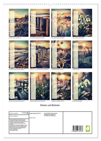 Produktbild: D&uuml;nen und Buhnen (hochwertiger Premium Wandkalender 2027 DIN A2 hoch), Kunstdruck in Hochglanz