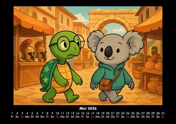 Produktbild: Taz & Kiki - Eine Reise durch die Zeit 2026 Fotokalender DIN A3