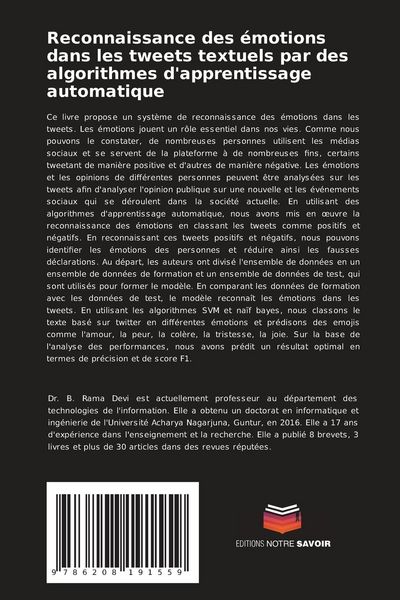 Produktbild: Reconnaissance des &eacute;motions dans les tweets textuels par des algorithmes d'apprentissage automatique
