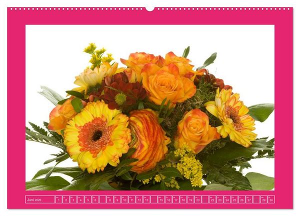 Produktbild: F&uuml;r jeden Monat ein Dankesch&ouml;n an Dich! - 12 Blumenstr&auml;u&szlig;e (hochwertiger Premium Wandkalender 2026 DIN A2 quer), Kunstdruck in Hochglanz