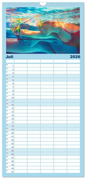 Produktbild: Familienplaner 2026 - FREUBAD mit 5 Spalten (Wandkalender, 21 x 45 cm) CALVENDO