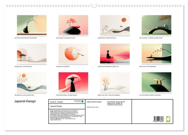 Produktbild: Japandi-Design (Wandkalender 2026 DIN A2 quer), CALVENDO Monatskalender