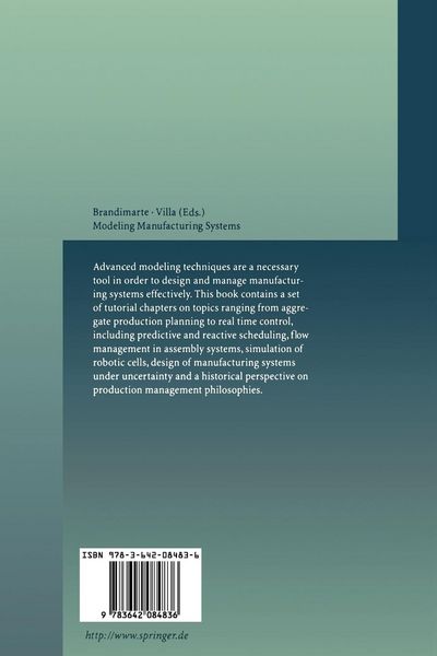 Produktbild: Modeling Manufacturing Systems
