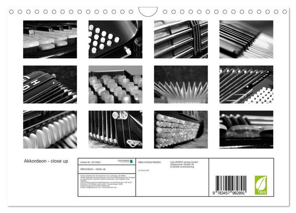 Produktbild: Akkordeon - close up (Wandkalender 2026 DIN A4 quer), CALVENDO Monatskalender