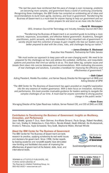 Produktbild: Transforming the Business of Government