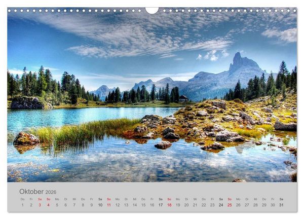 Produktbild: Traumkulissen in den Dolomiten (Wandkalender 2026 DIN A3 quer), CALVENDO Monatskalender