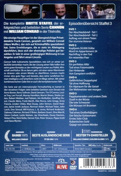Produktbild: Cannon - Die komplette Staffel 3 [6 DVDs]