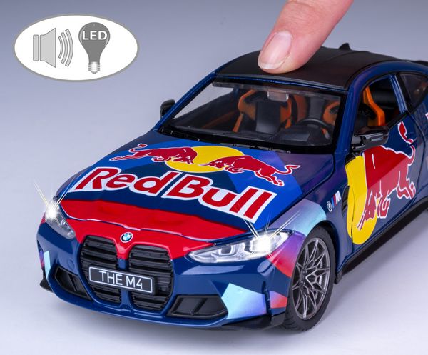 Produktbild: BMW M4 Diecast 1:24 blau inkl. Knopfzellen