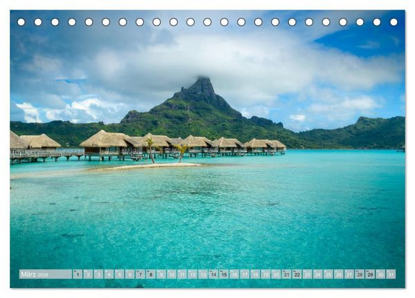 Produktbild: Bora Bora - Str&auml;nde und Landschaften (Tischkalender 2026 DIN A5 quer), CALVENDO Monatskalender