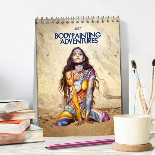 Produktbild: Bodypainting Adventures - Farbe auf nackter Haut (Tischkalender 2027 DIN A5 hoch), CALVENDO Monatskalender