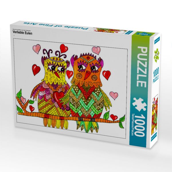 Produktbild: CALVENDO Puzzle Verliebte Eulen | 1000 Teile Lege-Gr&ouml;&szlig;e 64x48cm Foto-Puzzle f&uuml;r gl&uuml;ckliche Stunden