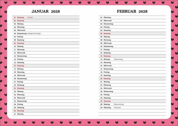 Produktbild: Hello Kitty 17-Monats-Kalenderbuch A5 2027 - 17 Monate. Von August 2026 bis Dezember 2027