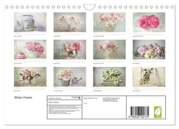 Produktbild: Bl&uuml;ten Poesie (Wandkalender 2026 DIN A4 quer), CALVENDO Monatskalender