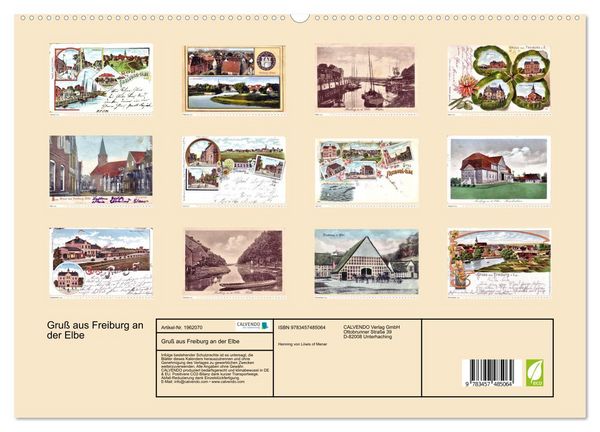 Produktbild: Gru&szlig; aus Freiburg an der Elbe (hochwertiger Premium Wandkalender 2026 DIN A2 quer), Kunstdruck in Hochglanz