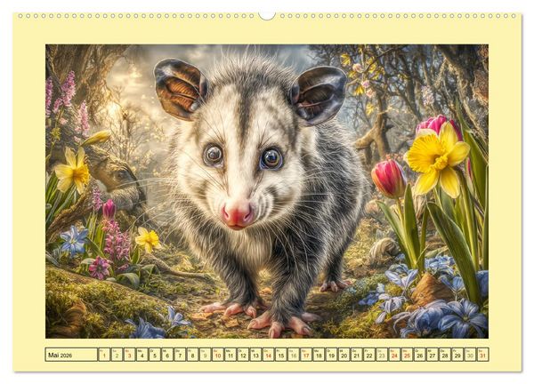 Produktbild: Sanfte Beutelratten. Opossums im stillen Rhythmus der Natur (hochwertiger Premium Wandkalender 2026 DIN A2 quer), Kunstdruck in Hochglanz