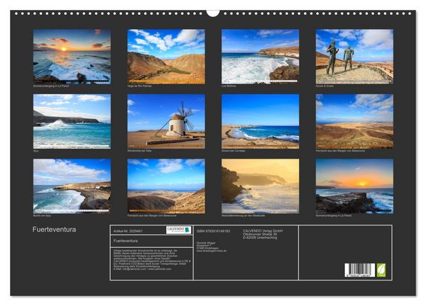 Produktbild: Fuerteventura (Wandkalender 2026 DIN A2 quer), CALVENDO Monatskalender