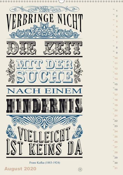 Produktbild: Die sch&ouml;nsten Lebensweisheiten Typo - Kalender (Premium, hochwertiger DIN A2 Wandkalender 2020, Kunstdruck in Hochglanz)