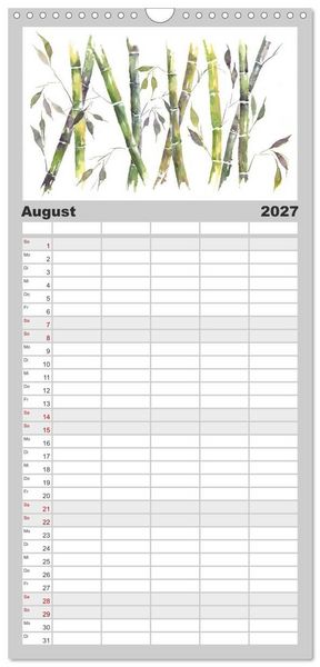 Produktbild: Familienplaner 2027 - Asiatische Tuschmalerei mit 5 Spalten (Wandkalender, 21 x 45 cm) CALVENDO