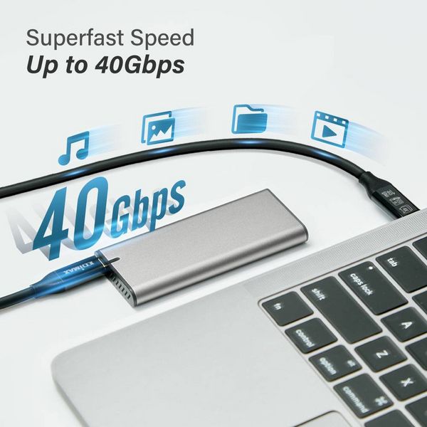 Produktbild: EDIMAX USB-Kabel USB4&reg;, Thunderbolt&trade; 3 USB-C&reg; Stecker 1.00 m Schwarz UC4-010TB V2
