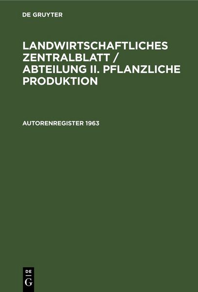 Produktbild: Autorenregister 1963
