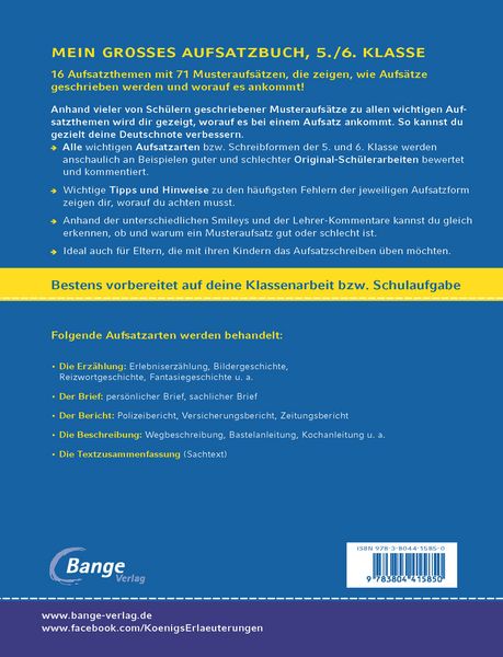 Produktbild: Mein gro&szlig;es Aufsatzbuch - Deutsch 5./6. Klasse