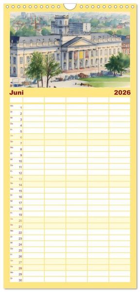 Produktbild: Familienplaner 2026 - DOCUMENTA-Stadt Kassel mit 5 Spalten (Wandkalender, 21 x 45 cm) CALVENDO