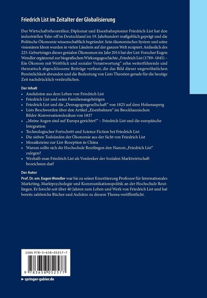 Produktbild: Friedrich List im Zeitalter der Globalisierung