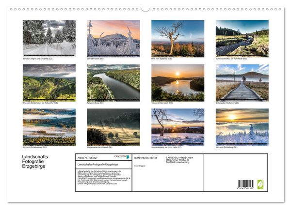 Produktbild: Landschafts-Fotografie Erzgebirge (Wandkalender 2026 DIN A2 quer), CALVENDO Monatskalender