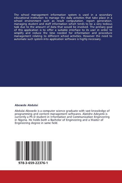 Produktbild: Design and Implementation of a School Management Information System
