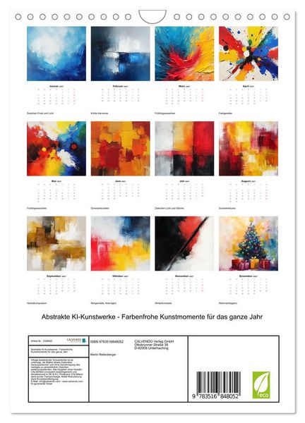 Produktbild: Abstrakte KI-Kunstwerke - Farbenfrohe Kunstmomente f&uuml;r das ganze Jahr (Wandkalender 2027 DIN A4 hoch), CALVENDO Monatskalender