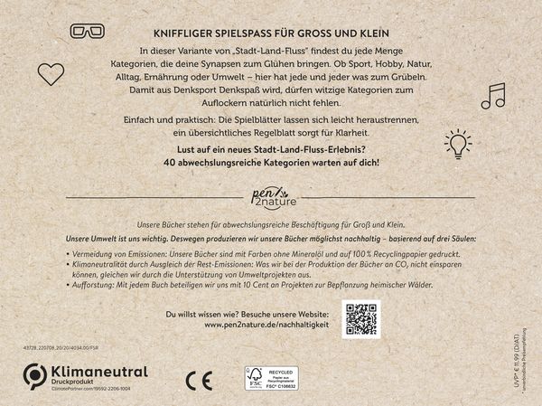 Produktbild: Stadt-Land-Spa&szlig; &bull; 40 Kategorien f&uuml;r kniffligen Spielspa&szlig;