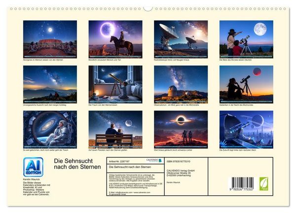 Produktbild: Die Sehnsucht nach den Sternen (hochwertiger Premium Wandkalender 2027 DIN A2 quer), Kunstdruck in Hochglanz