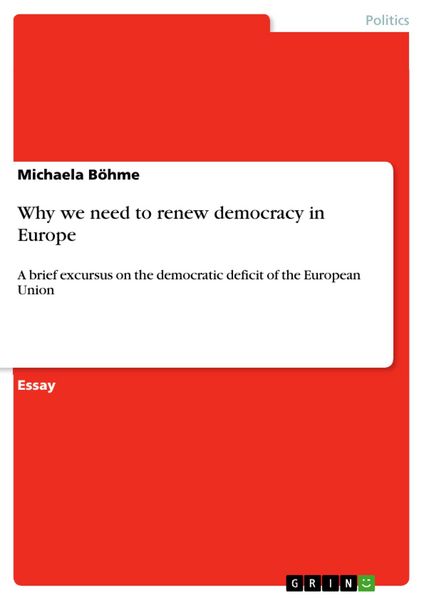 Produktbild: Why we need to renew democracy in Europe