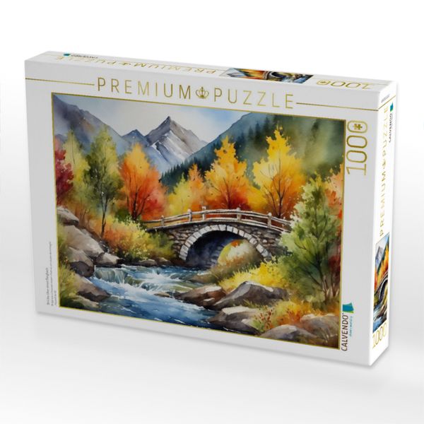 Produktbild: CALVENDO Puzzle Br&uuml;cke &uuml;ber einen Bergbach | 1000 Teile Lege-Gr&ouml;&szlig;e 64x48cm Foto-Puzzle f&uuml;r gl&uuml;ckliche Stunden