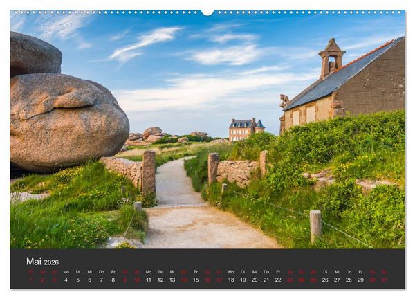 Produktbild: C&ocirc;te de Granit Rose - Ein K&uuml;stenbereich in der Bretagne (hochwertiger Premium Wandkalender 2026 DIN A2 quer), Kunstdruck in Hochglanz