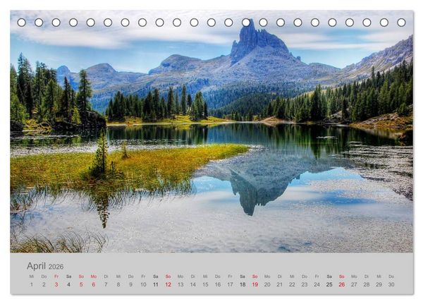 Produktbild: Traumkulissen in den Dolomiten (Tischkalender 2026 DIN A5 quer), CALVENDO Monatskalender
