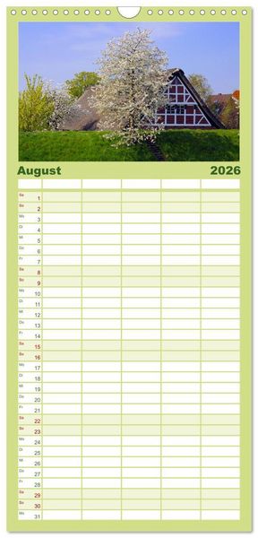 Produktbild: Familienplaner 2026 - Wundersch&ouml;nes "Altes Land" mit 5 Spalten (Wandkalender, 21 x 45 cm) CALVENDO