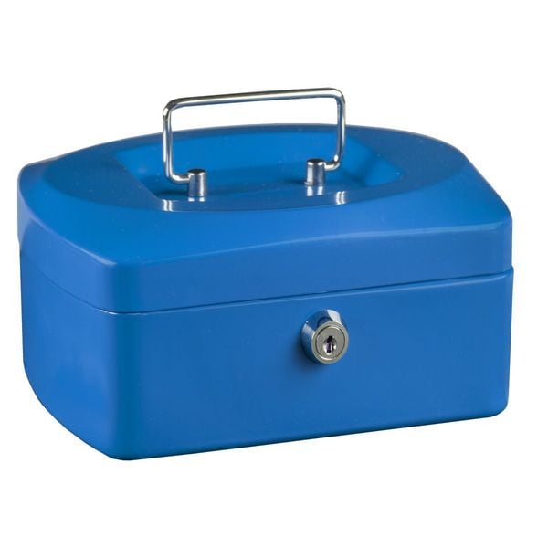 Produktbild: Idena Geldkassette Gr&ouml;&szlig;e Mini aus Metall 6 F&auml;cher blau 12,5x9,5x6cm