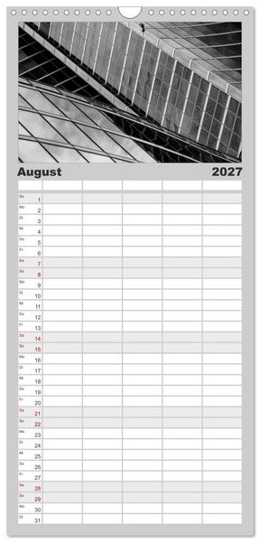 Produktbild: Familienplaner 2027 - Architektur - Fassaden im Detail 2027 mit 5 Spalten (Wandkalender, 21 x 45 cm) CALVENDO