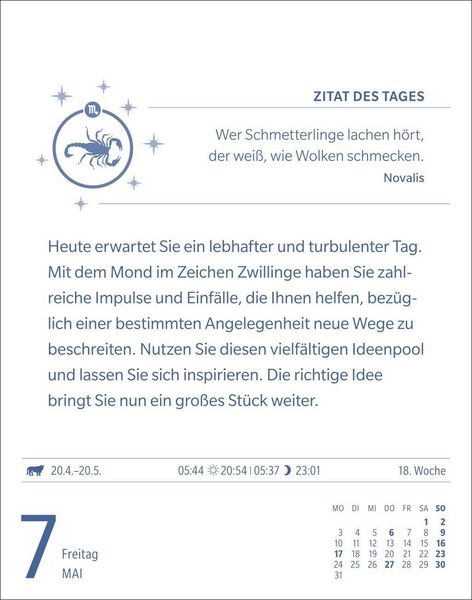 Produktbild: Skorpion Sternzeichenkalender 2027 - Tagesabrei&szlig;kalender - Ihr Horoskop f&uuml;r jeden Tag