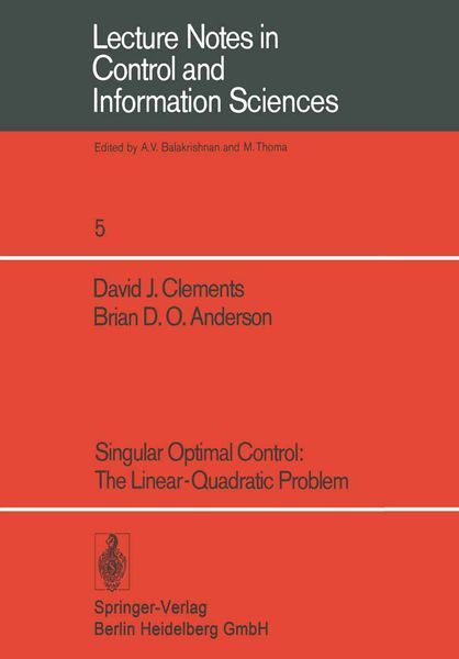Produktbild: Singular Optimal Control: The Linear-Quadratic Problem