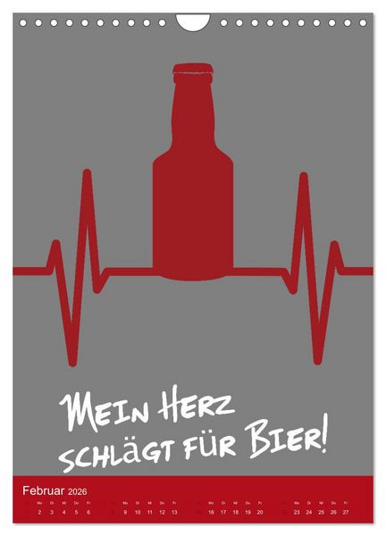 Produktbild: BIER Wandkalender -Trinken mit Stil (Wandkalender 2026 DIN A4 hoch), CALVENDO Monatskalender